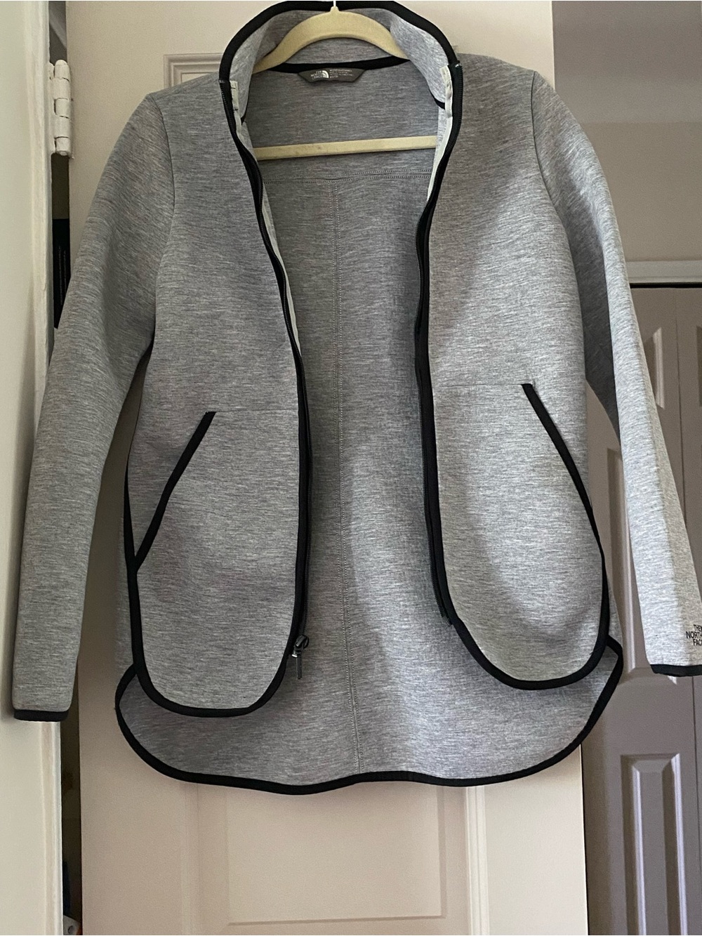 The North Face Light Gray Jacket with Black Trim